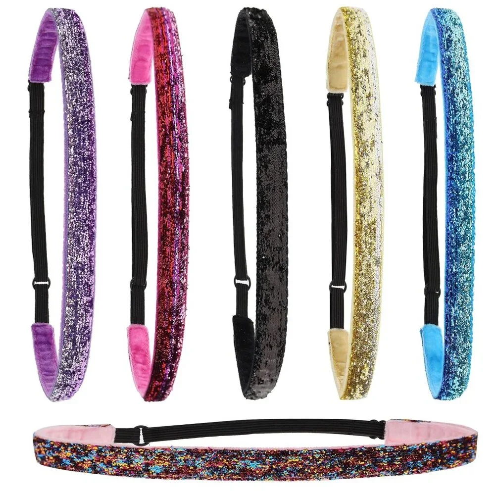 FROG SAC 6 Adjustable Glitter Headbands for Girls